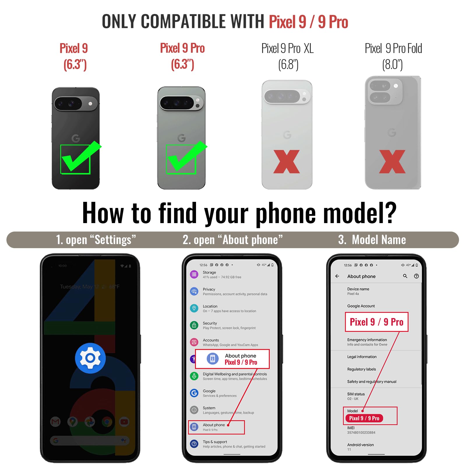Foto 7 pulgar | Funda De Teléfono Defencase Compatible Con Google Pixel 9/pro - Venta Internacional.