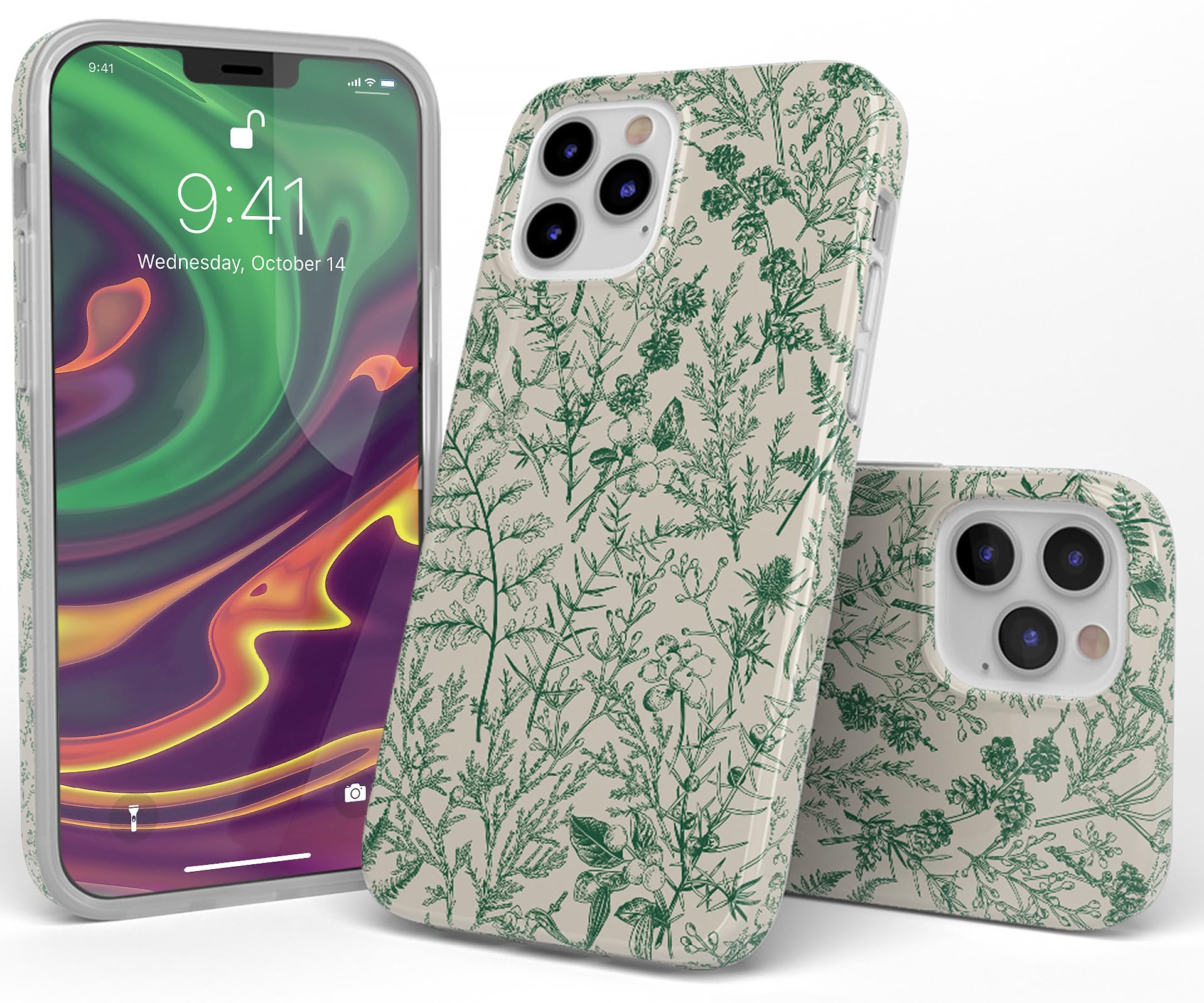 Foto 3 | Funda De Teléfono Casely Sage Garden Green Floral Para Iphone 12/12 Pro - Venta Internacional.