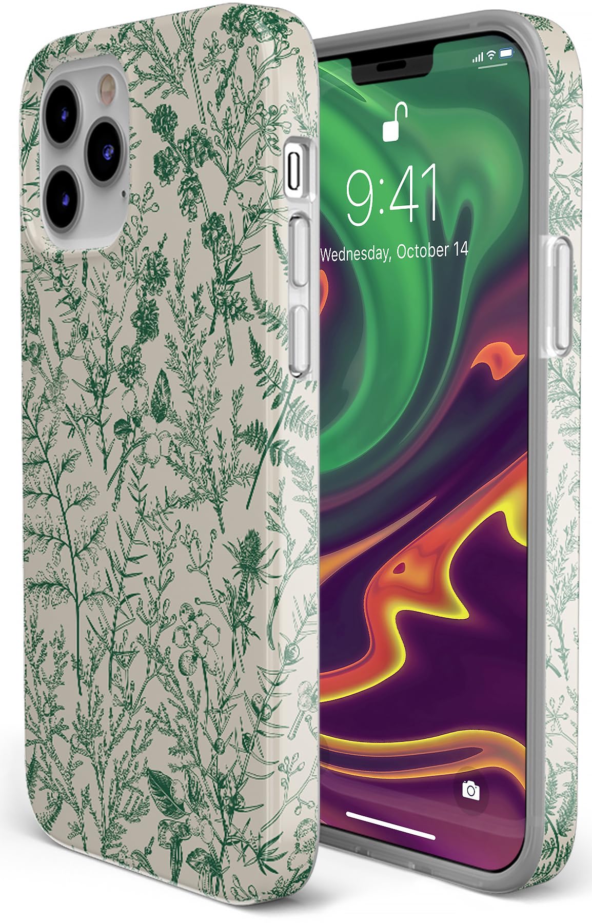 Foto 5 pulgar | Funda De Teléfono Casely Sage Garden Green Floral Para Iphone 12/12 Pro - Venta Internacional.