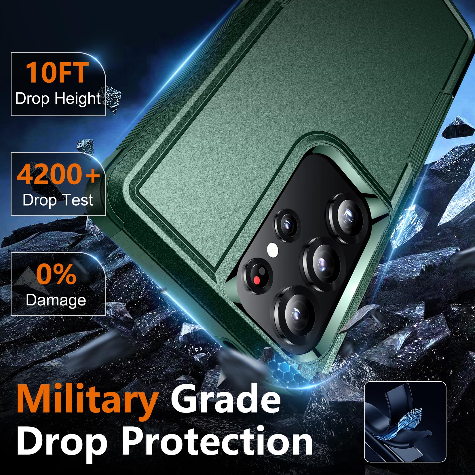 Foto 4 | Funda De Teléfono Spidercase Para Samsung Galaxy S25 Ultra De 6.9 Pulgadas, Color Verde - Venta Internacional.