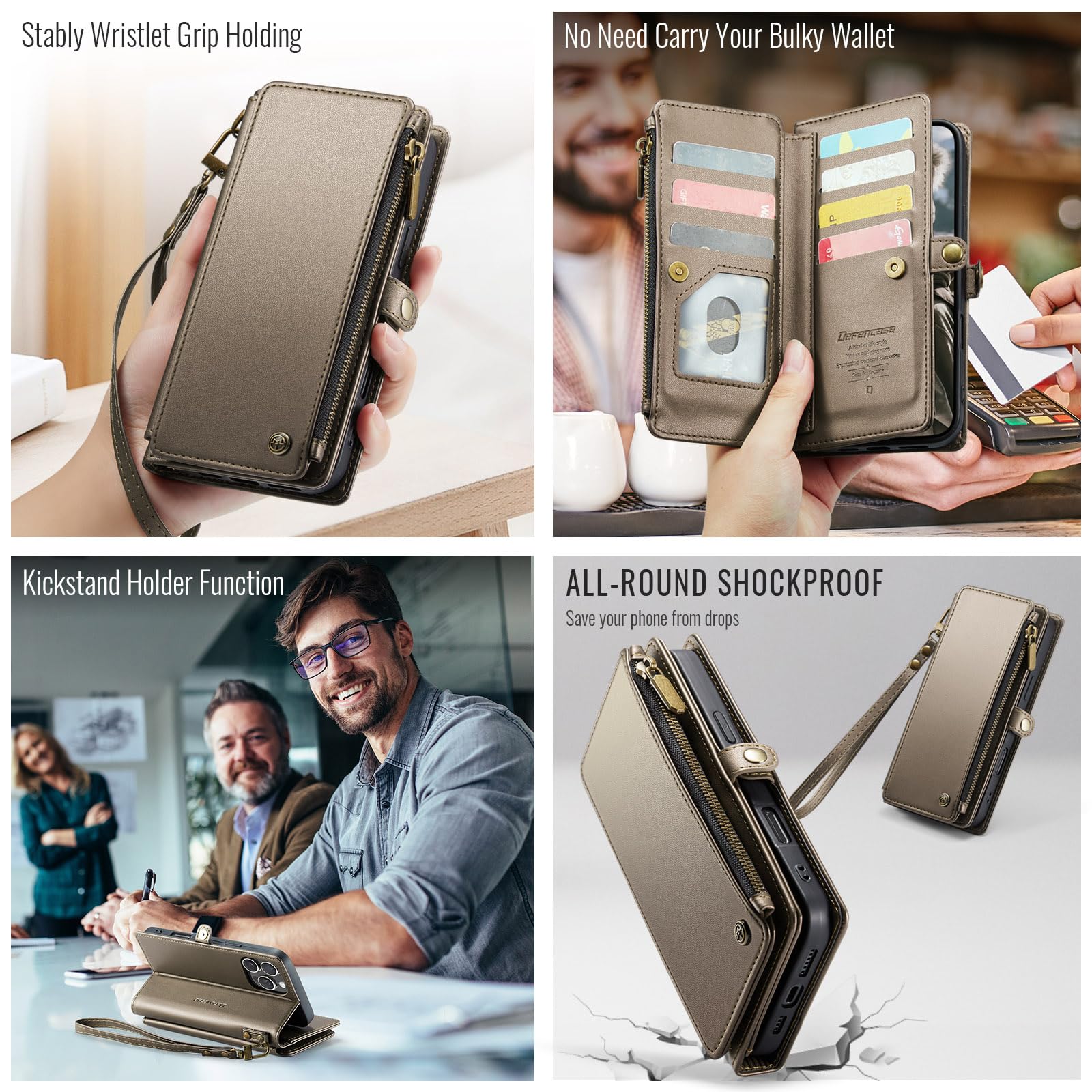 Foto 5 pulgar | Funda Wallet Defencase Compatible Con Iphone 16 Pro - Venta Internacional.