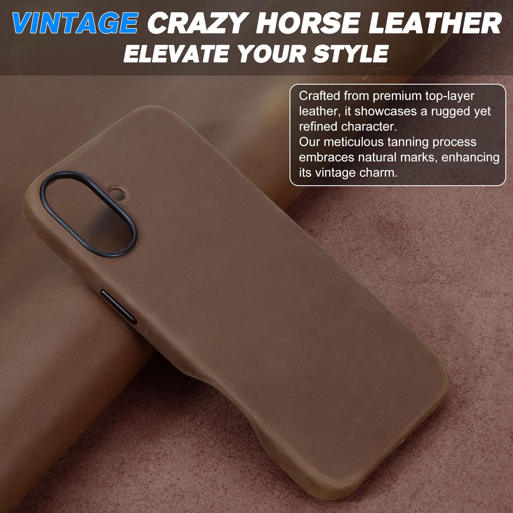 Foto 4 pulgar | Funda Shieldon Para Iphone 16 6.1 De Piel Marrón Oscuro - Venta Internacional.