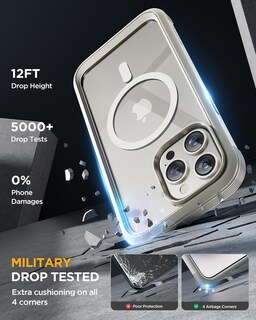 Foto 3 | Funda Magnética Miracase Para Iphone 15 Pro Max, Color Gris - Venta Internacional.