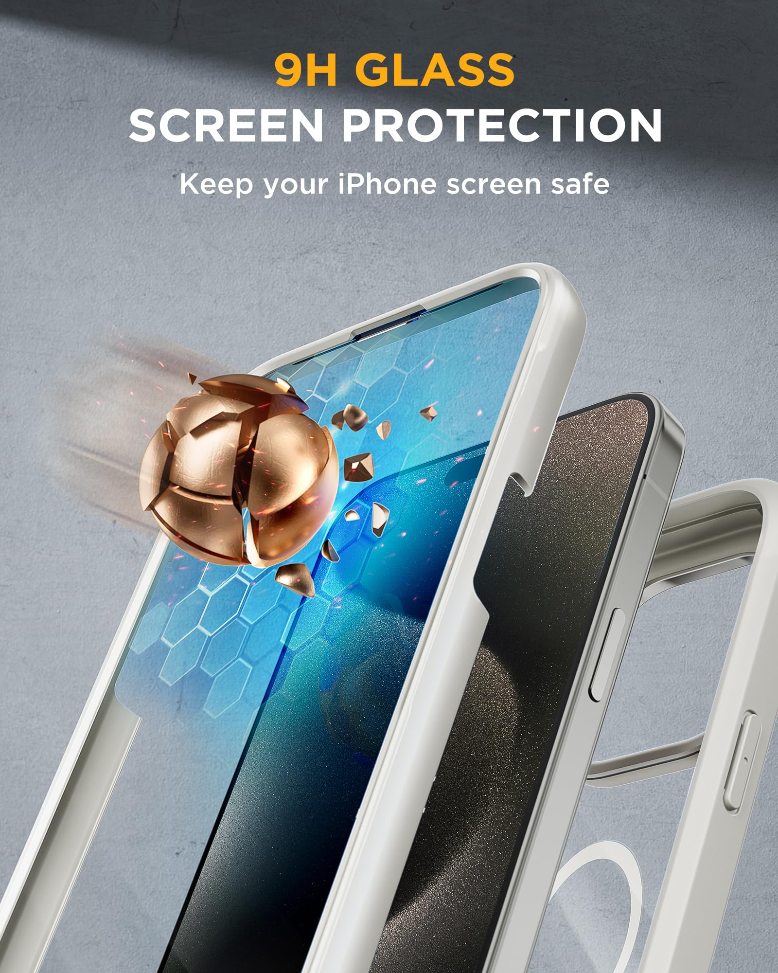 Foto 5 pulgar | Funda Magnética Miracase Para Iphone 15 Pro Max, Color Gris - Venta Internacional.