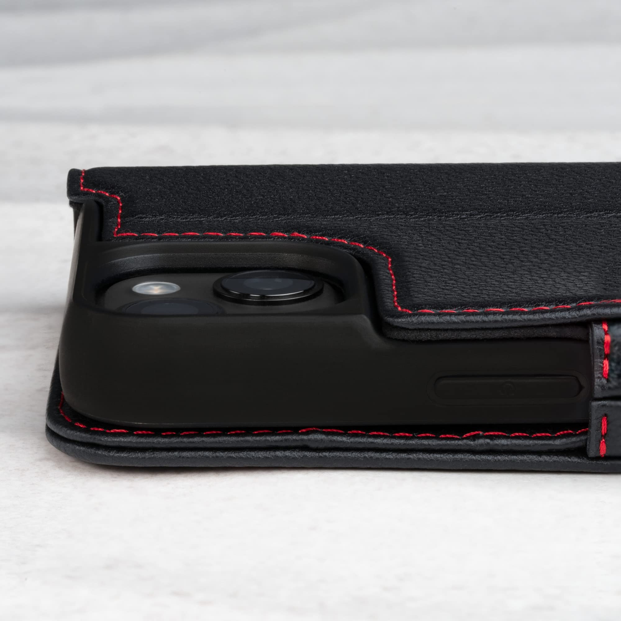 Foto 6 pulgar | Funda Tipo Cartera De Piel Torro Compatible Con Iphone 14 Negra - Venta Internacional.