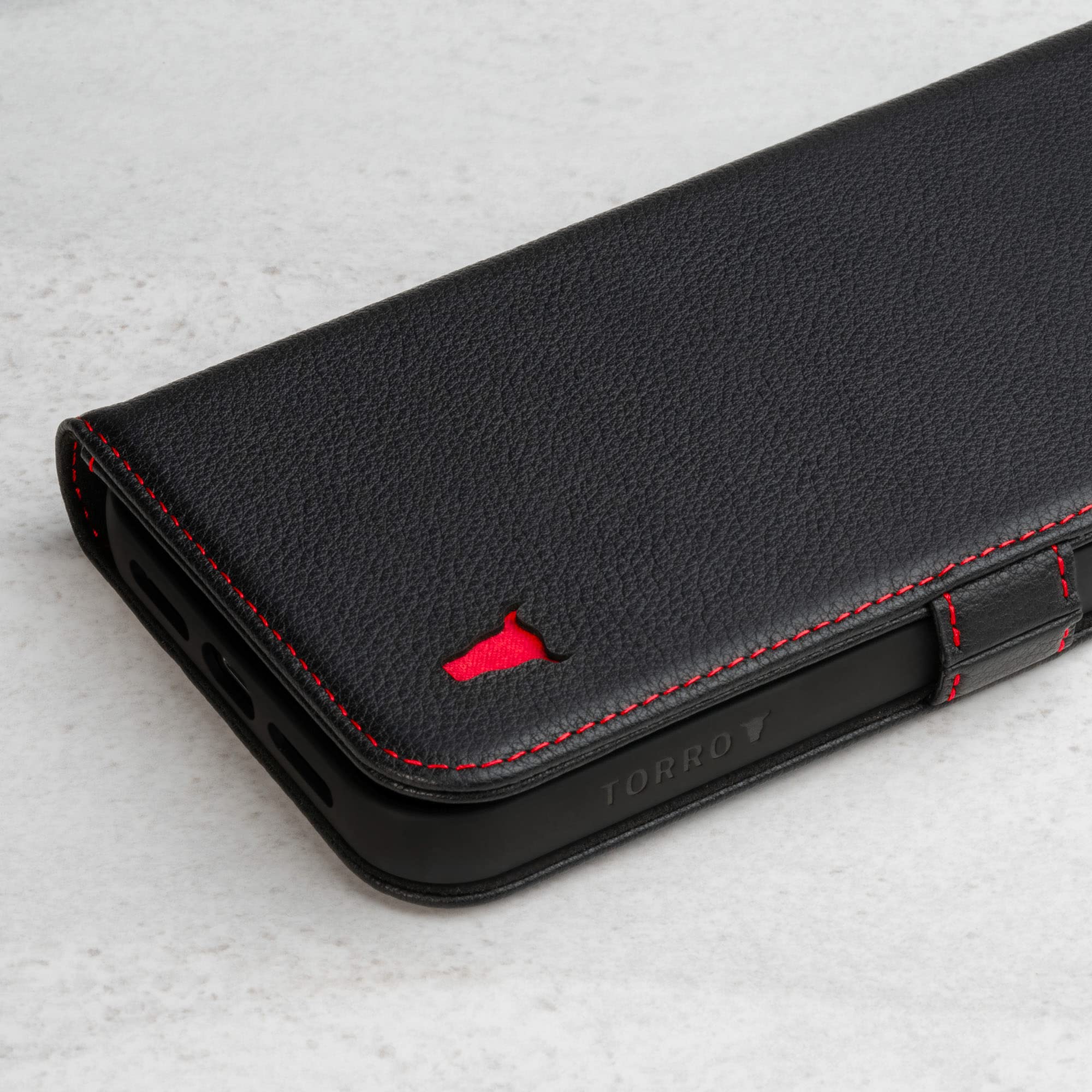 Foto 7 pulgar | Funda Tipo Cartera De Piel Torro Compatible Con Iphone 14 Negra - Venta Internacional.