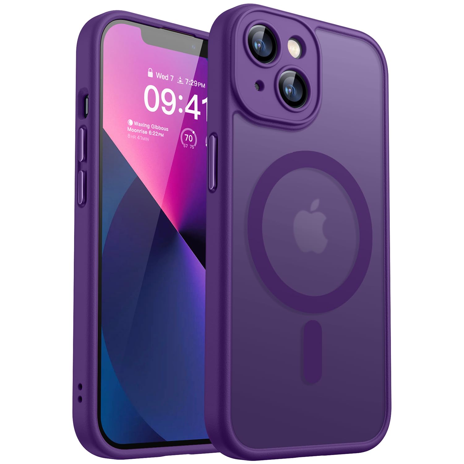 Foto 2 pulgar | Funda Magnética Canshn Para Iphone 13 6.1, Color Morado Oscuro - Venta Internacional.