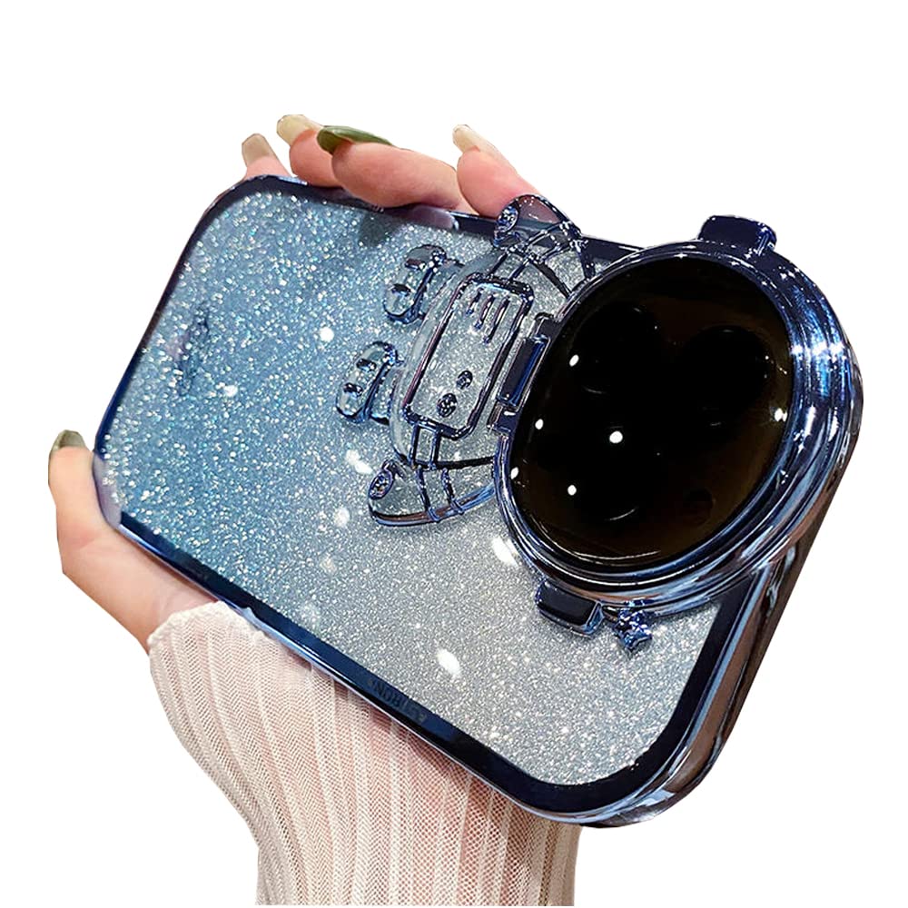 Foto 2 pulgar | Funda De Teléfono Qokcoahn Astronaut Hidden Stand Para Iphone 16, Azul - Venta Internacional.