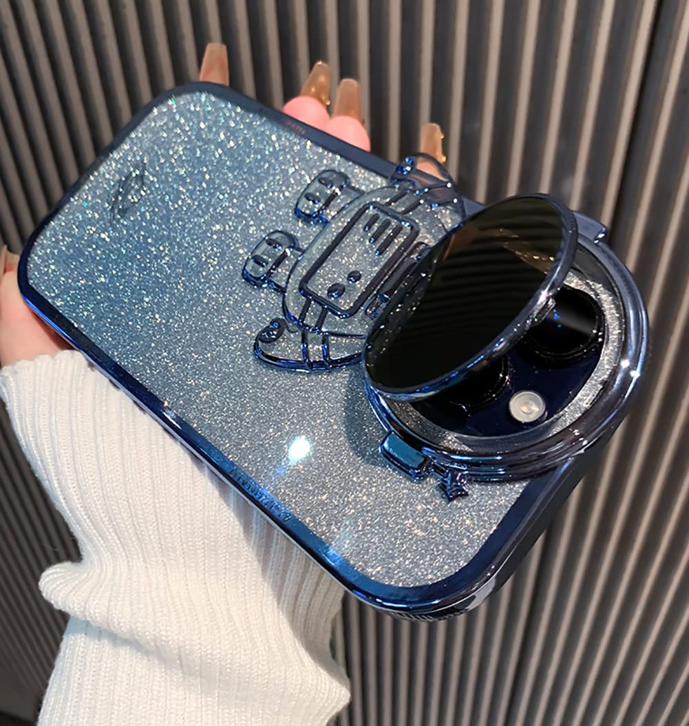 Foto 5 pulgar | Funda De Teléfono Qokcoahn Astronaut Hidden Stand Para Iphone 16, Azul - Venta Internacional.
