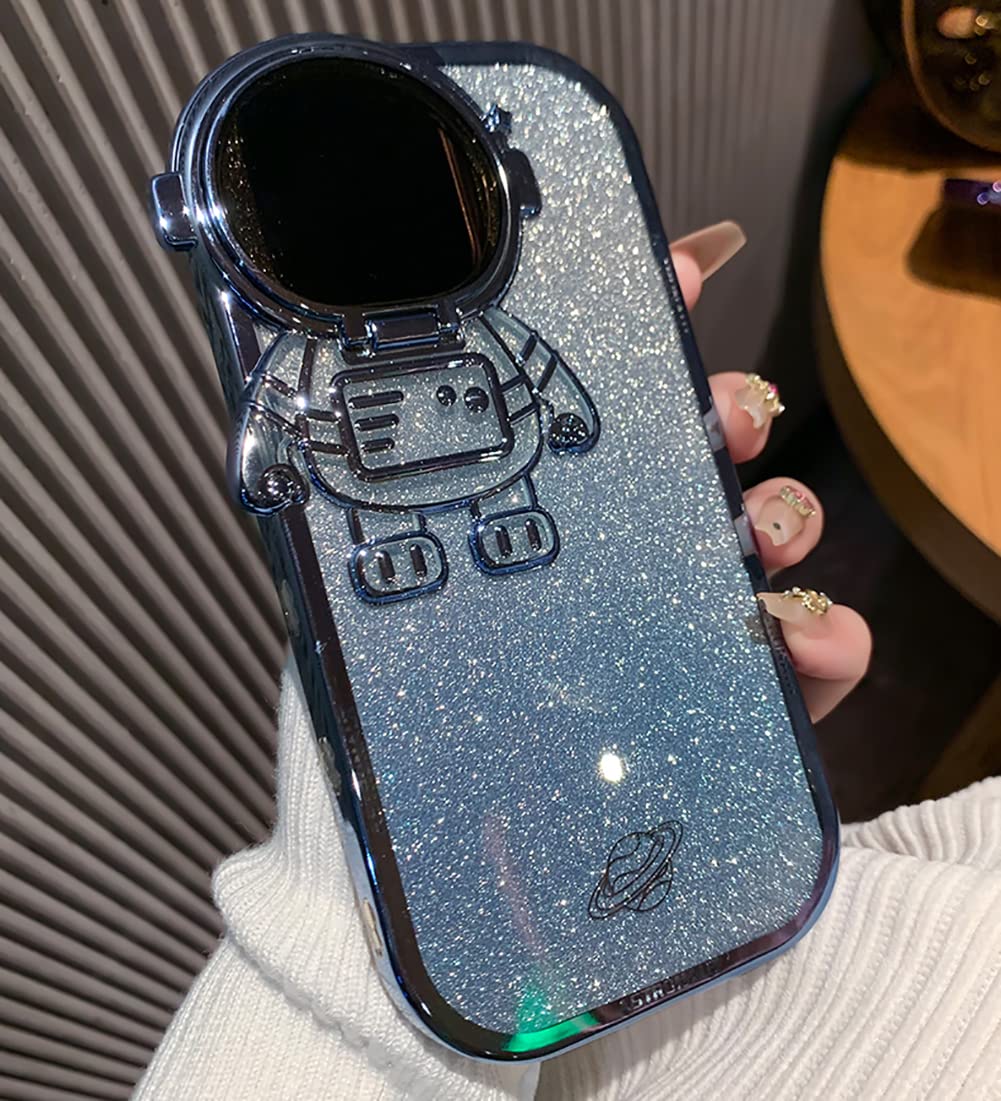 Foto 7 pulgar | Funda De Teléfono Qokcoahn Astronaut Hidden Stand Para Iphone 16, Azul - Venta Internacional.