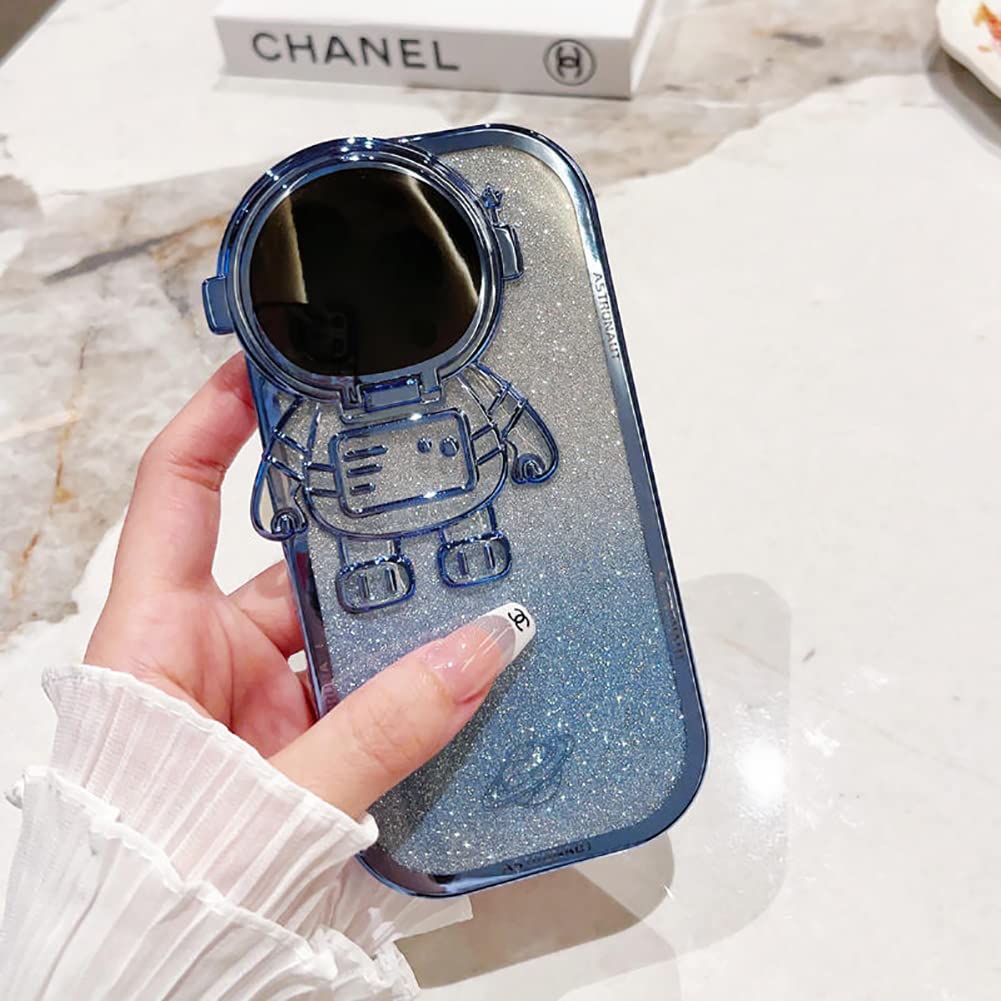 Foto 8 pulgar | Funda De Teléfono Qokcoahn Astronaut Hidden Stand Para Iphone 16, Azul - Venta Internacional.