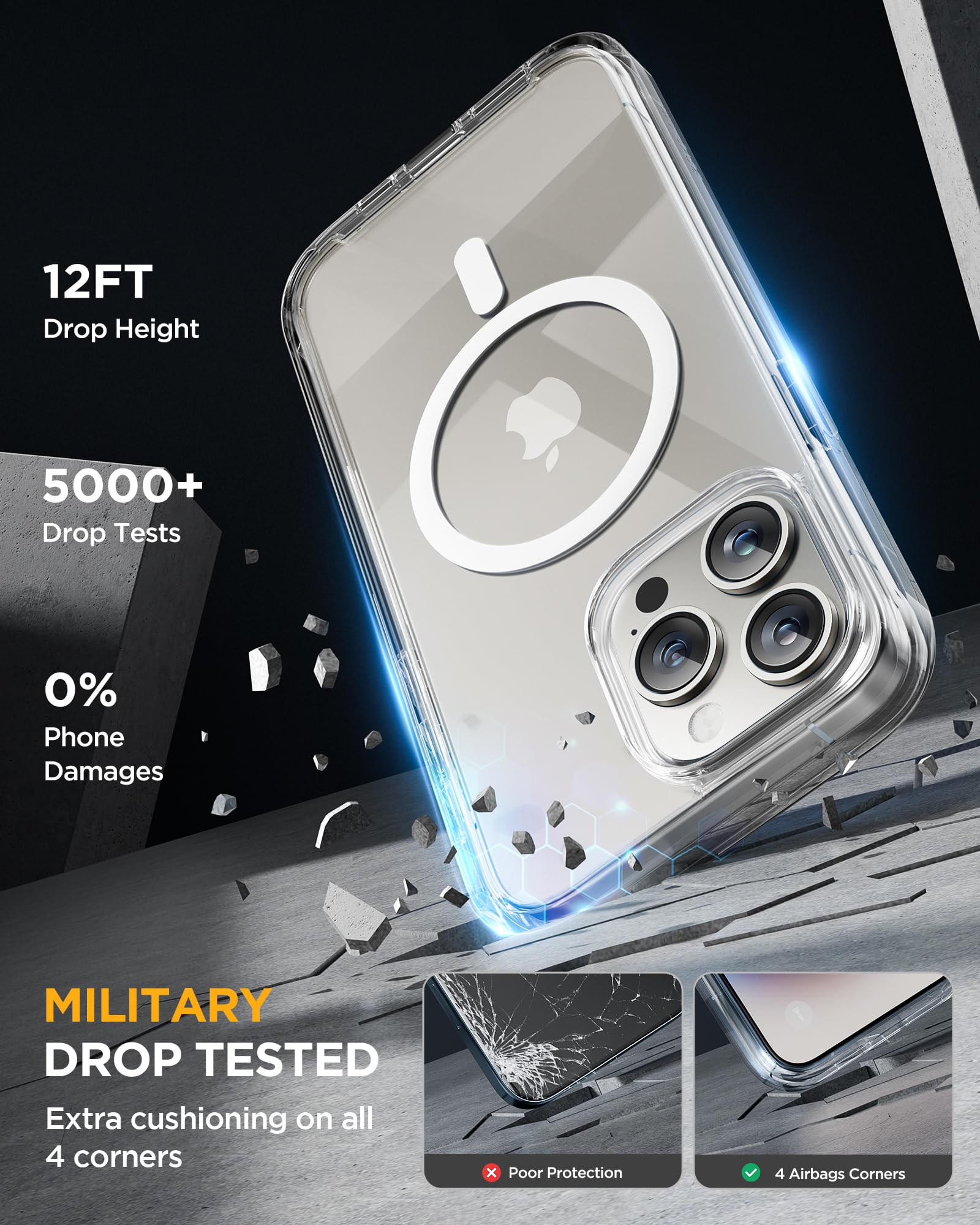 Foto 5 pulgar | Funda De Teléfono Miracase Magnetic Con Cristal Para Iphone 15 Pro 6.1 - Venta Internacional.