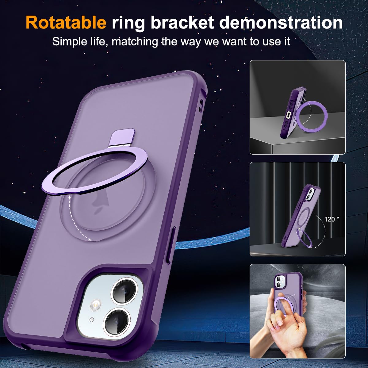 Foto 3 pulgar | Funda De Teléfono Skylmw Compatible Con Iphone 12/12 Pro 6.1 Púrpura - Venta Internacional.