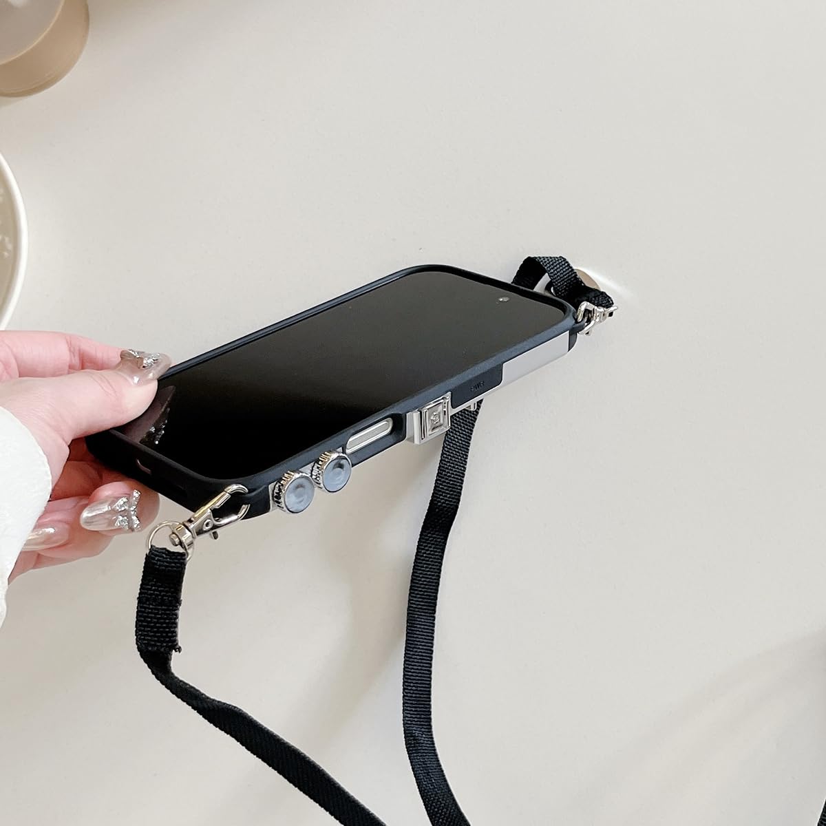 Foto 4 pulgar | Funda De Teléfono Qokcoahn Compatible Con Iphone 16 Pro Max Negra - Venta Internacional.