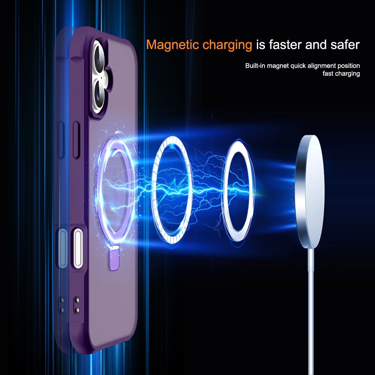 Foto 4 pulgar | Funda De Teléfono Sky-lmw Compatible Con Iphone 16 Plus, Color Morado - Venta Internacional.