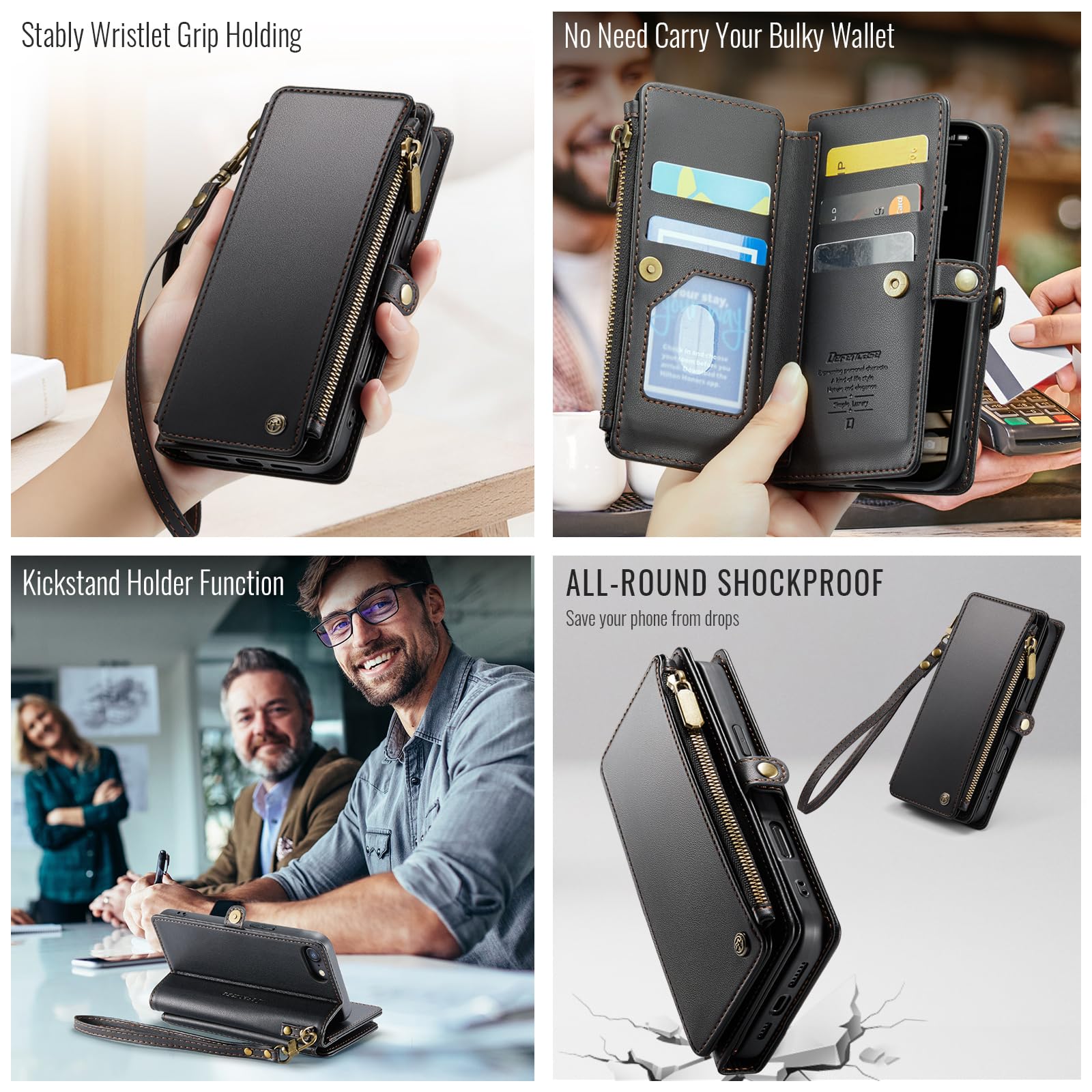 Foto 5 pulgar | Funda De Teléfono Wallet Defencase Compatible Con Iphone Se 2020 2022 - Venta Internacional.