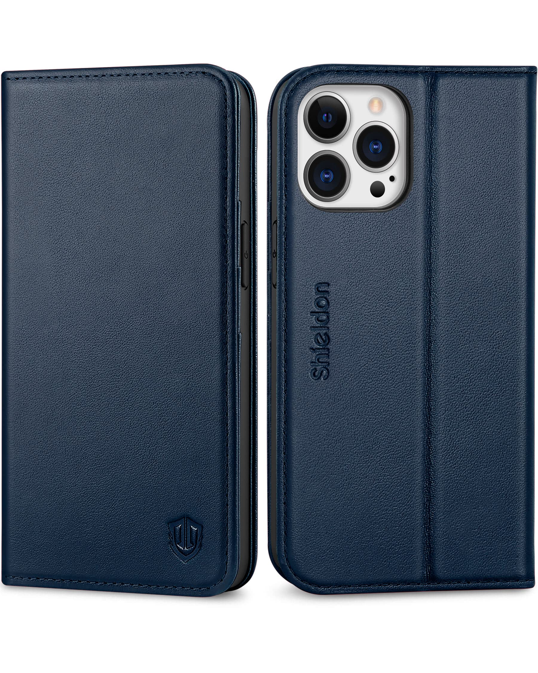 Foto 2 pulgar | Funda Shieldon Para Iphone 13 Pro 6.1 De Piel Auténtica, Color Azul Marino - Venta Internacional.