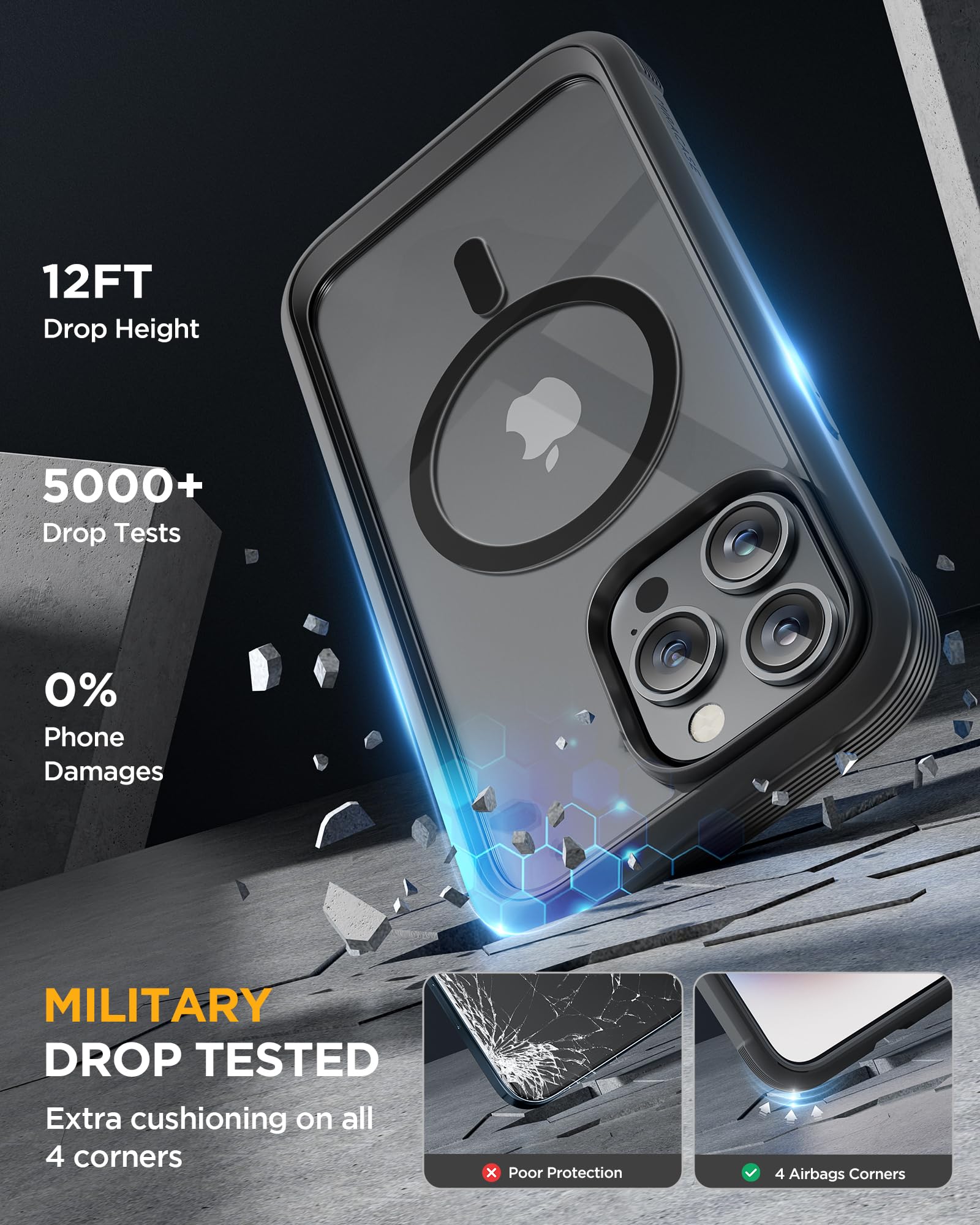 Foto 5 pulgar | Funda Magnética Miracase Con Protector De Pantalla Para Iphone 12 Pro Max - Venta Internacional.