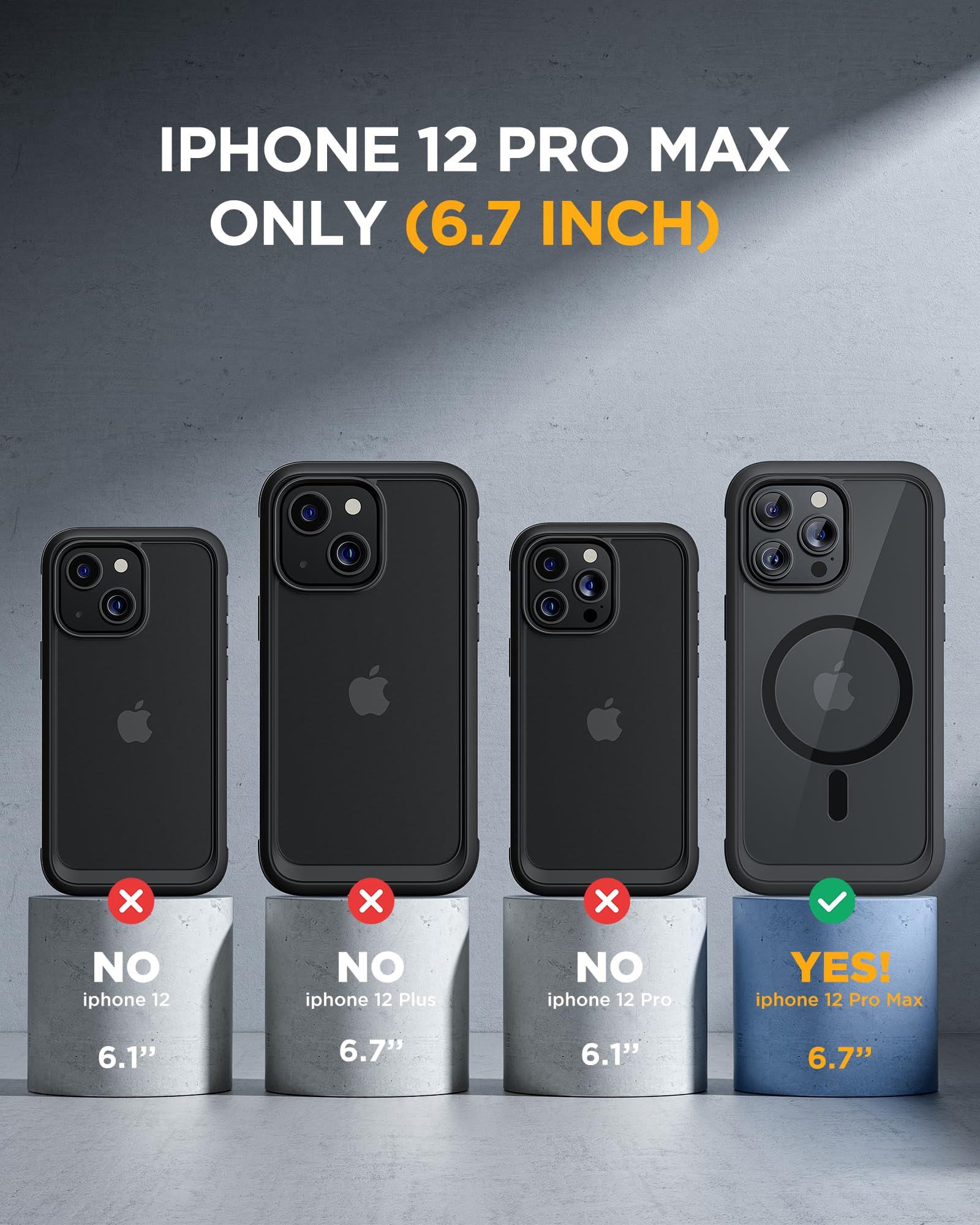 Foto 7 pulgar | Funda Magnética Miracase Con Protector De Pantalla Para Iphone 12 Pro Max - Venta Internacional.