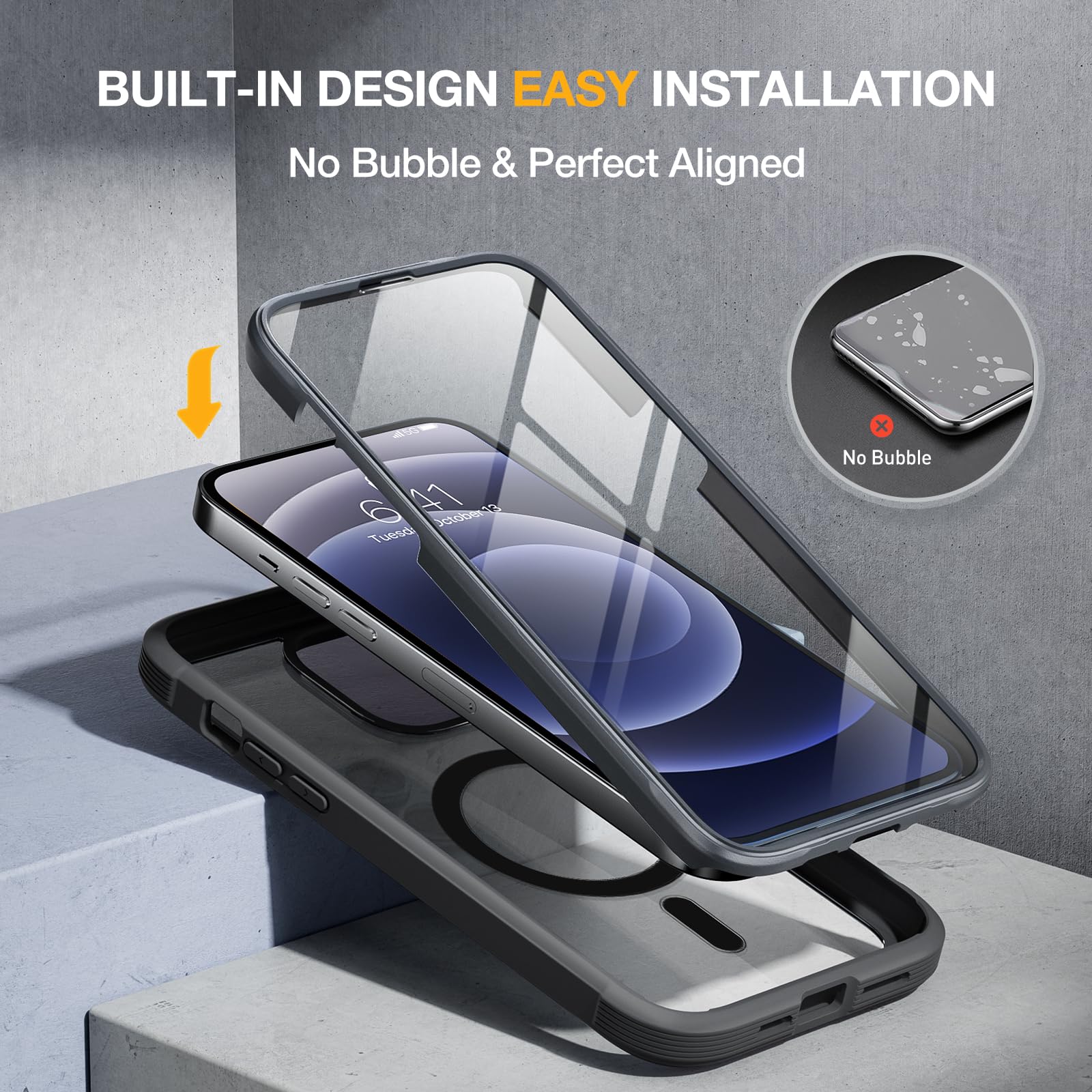 Foto 4 pulgar | Funda Protectora Miracase Magnetic Glass Para Iphone 12/12 Pro - Venta Internacional.