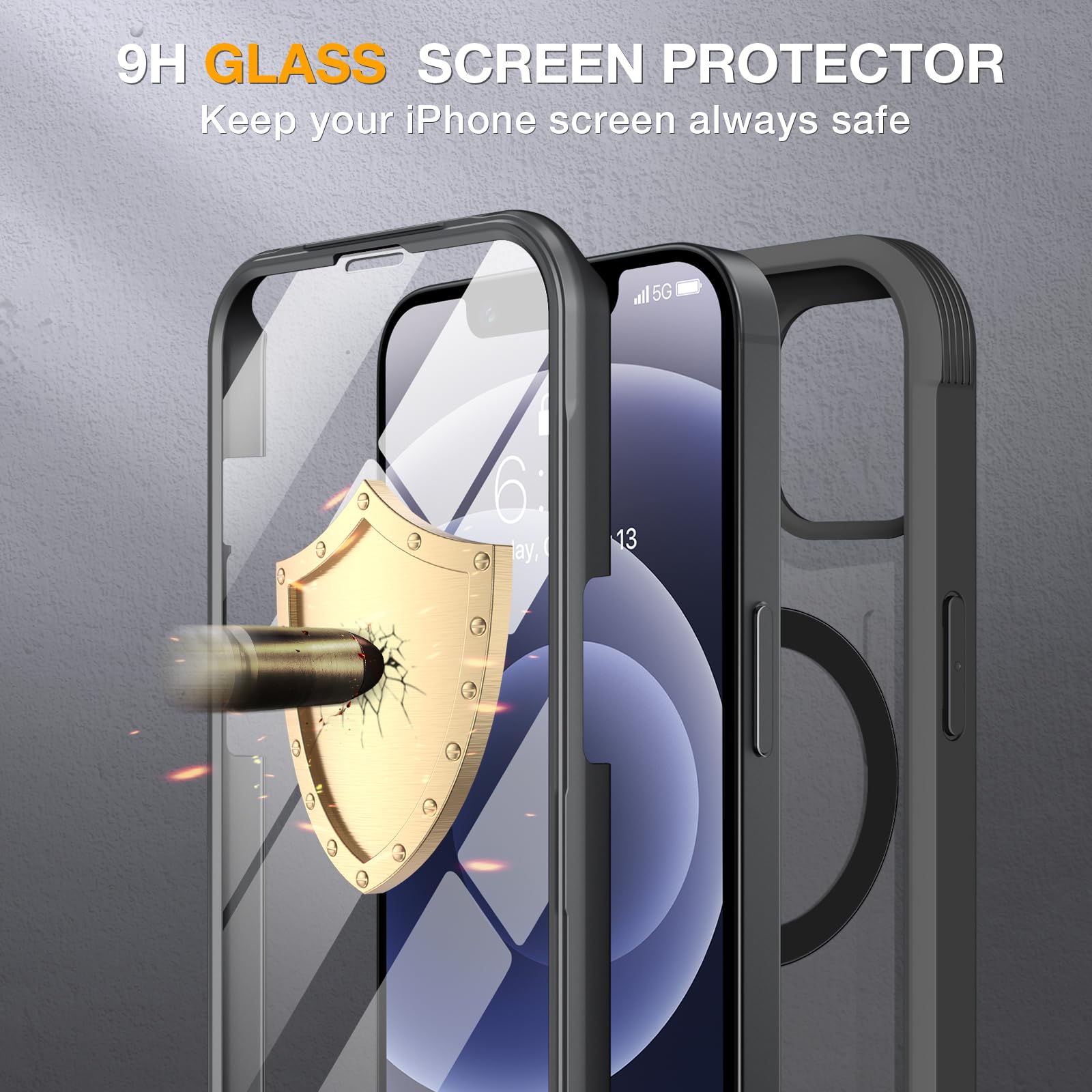 Foto 6 | Funda Protectora Miracase Magnetic Glass Para Iphone 12/12 Pro - Venta Internacional.