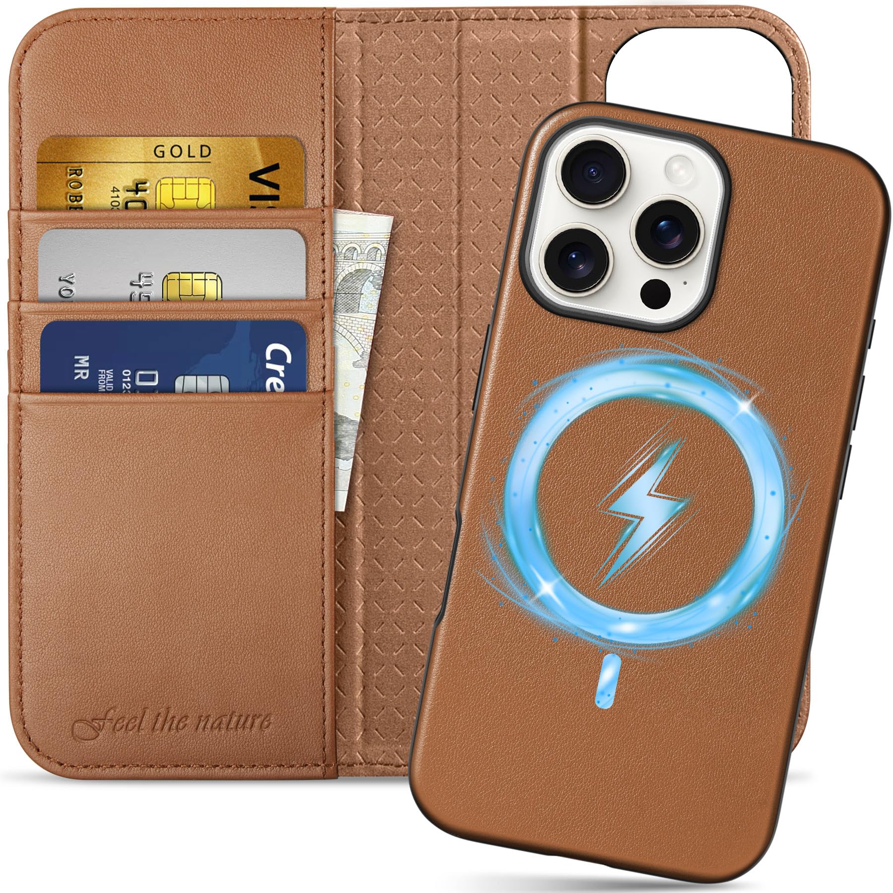 Foto 2 pulgar | Funda Shieldon Para Iphone 16 Pro Max 6.9 De Piel Auténtica, Color Marrón - Venta Internacional.