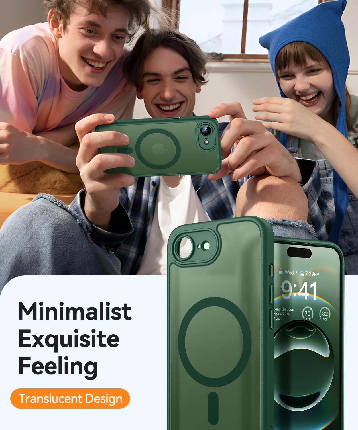 Foto 8 pulgar | Funda Magnética Canshn Para Iphone 16e A Prueba De Golpes, Color Verde - Venta Internacional.