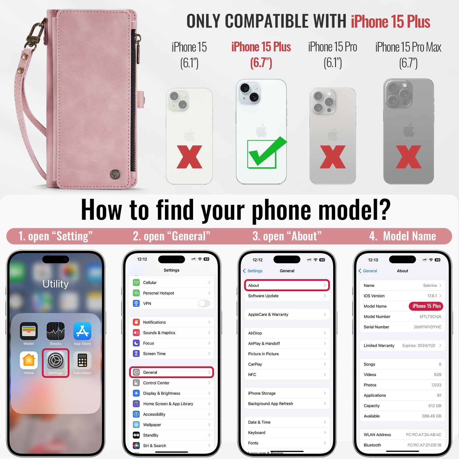 Foto 7 pulgar | Funda Para Teléfono Wallet Defense Compatible Con Iphone 15 Plus - Venta Internacional.