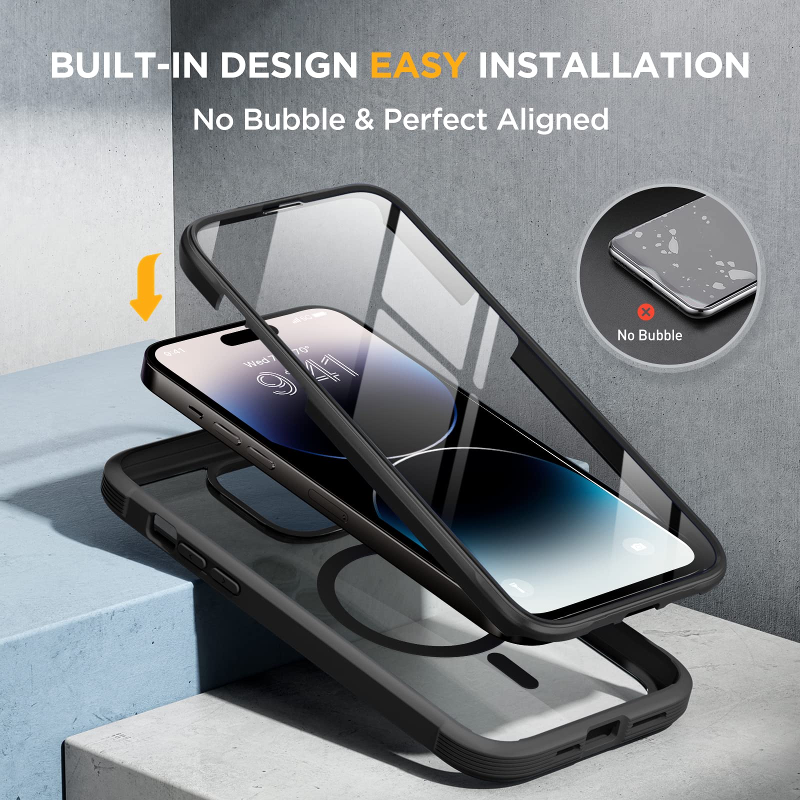 Foto 5 pulgar | Funda Magnética Miracase Para Iphone 14 Pro Con Protector De Pantalla - Venta Internacional.