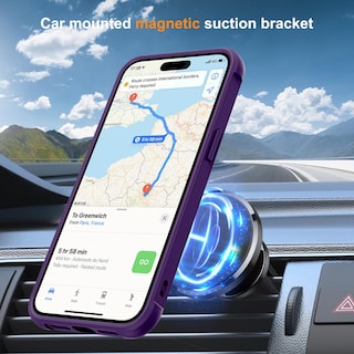 Foto 4 | Funda De Teléfono Skylmw Compatible Con Iphone 14 Pro Con Soporte Morado - Venta Internacional.