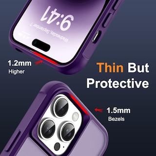 Foto 6 | Funda De Teléfono Skylmw Compatible Con Iphone 14 Pro Con Soporte Morado - Venta Internacional.