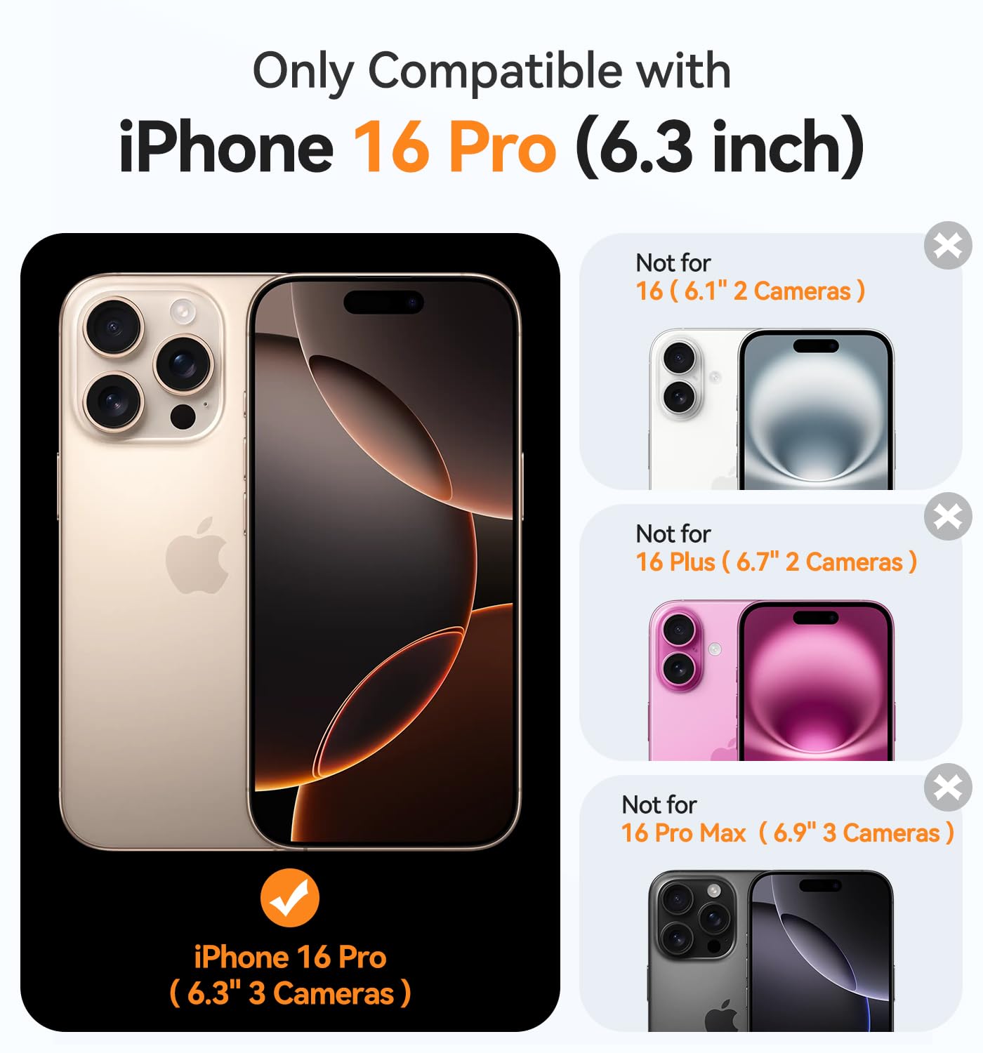 Foto 3 pulgar | Funda Magnética Canshn Compatible Con Iphone 16 Pro, Transparente - Venta Internacional.