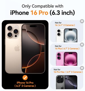 Foto 2 | Funda Magnética Canshn Compatible Con Iphone 16 Pro, Transparente - Venta Internacional.