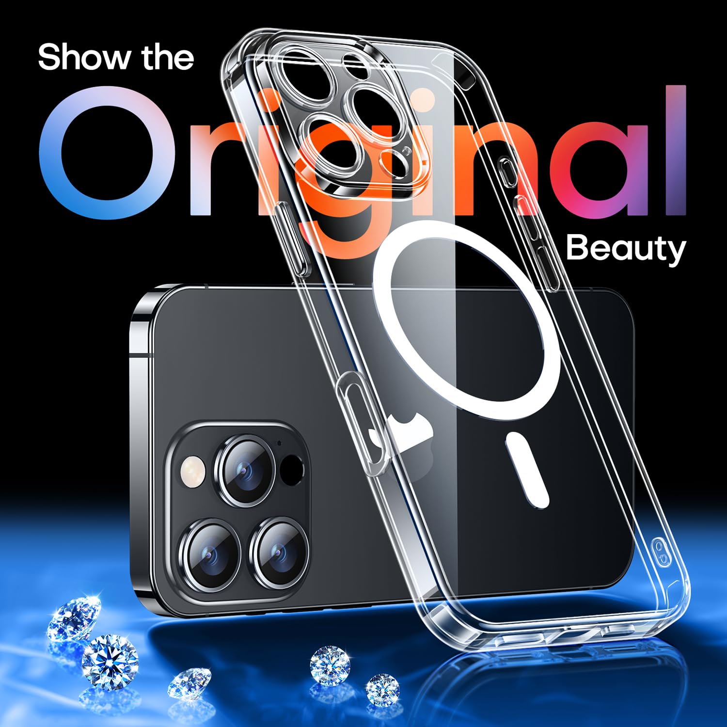 Foto 4 pulgar | Funda Magnética Canshn Compatible Con Iphone 16 Pro, Transparente - Venta Internacional.