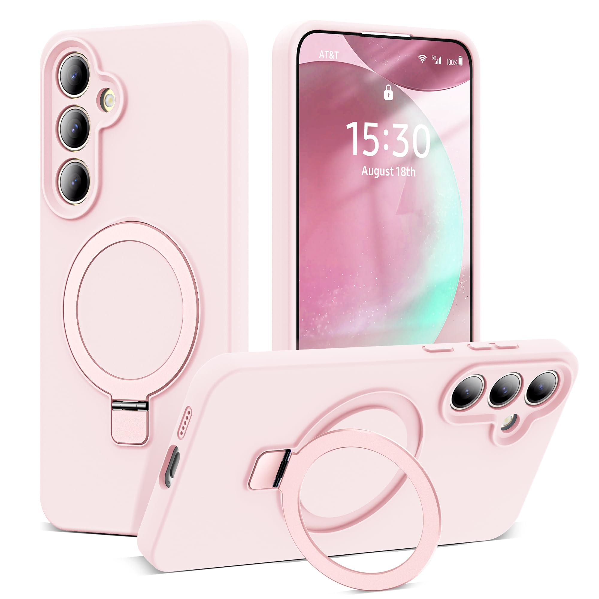 Foto 2 pulgar | Funda De Teléfono Skylmw Para Samsung Galaxy S24 Plus De Silicona Rosa - Venta Internacional.