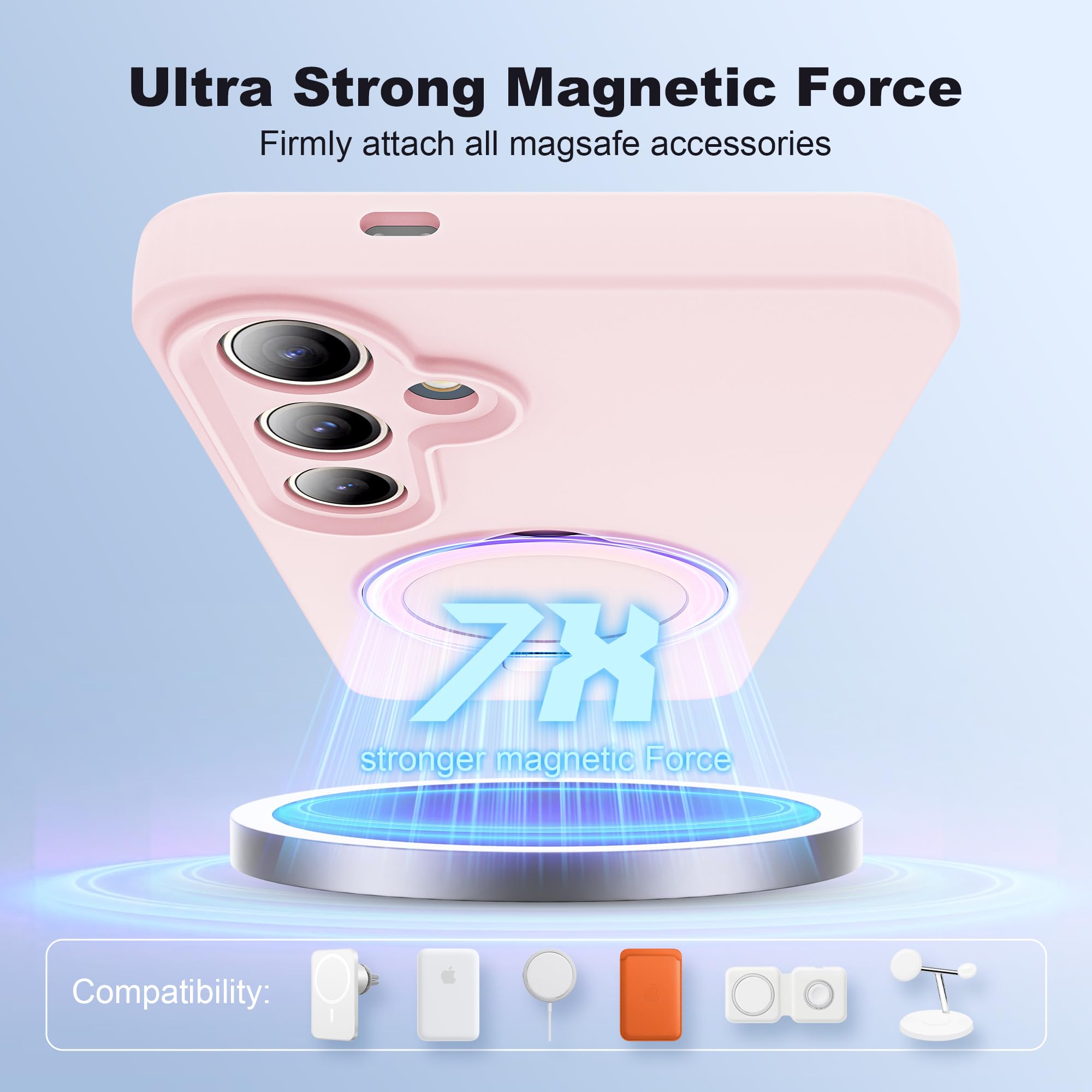 Foto 4 pulgar | Funda De Teléfono Skylmw Para Samsung Galaxy S24 Plus De Silicona Rosa - Venta Internacional.