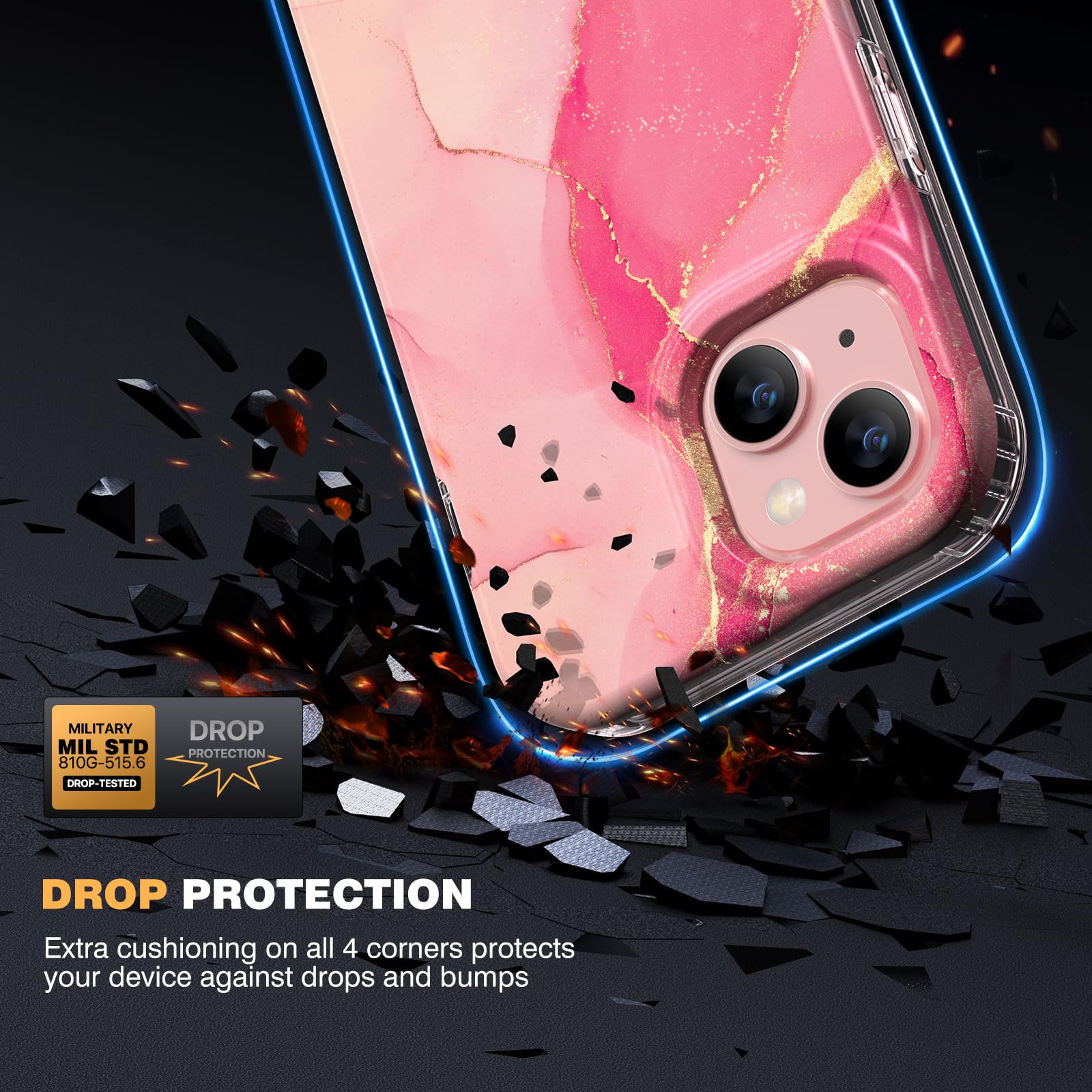 Foto 4 pulgar | Funda Para Teléfono Diaclara Diseñada Para Iphone 15 6.1, Color Rosa Dorado - Venta Internacional.