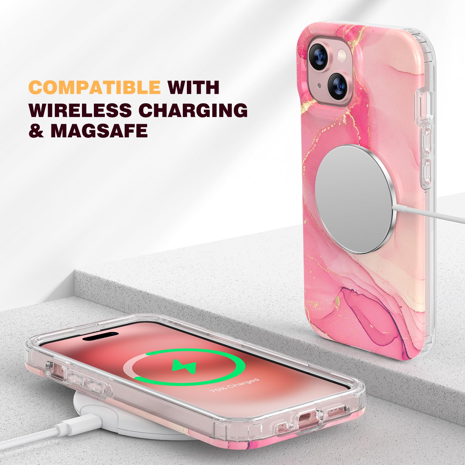 Foto 5 pulgar | Funda Para Teléfono Diaclara Diseñada Para Iphone 15 6.1, Color Rosa Dorado - Venta Internacional.