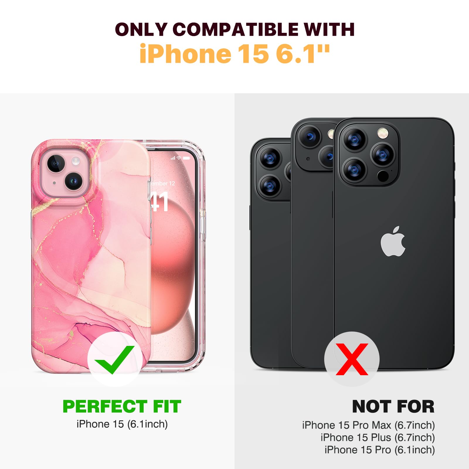 Foto 7 pulgar | Funda Para Teléfono Diaclara Diseñada Para Iphone 15 6.1, Color Rosa Dorado - Venta Internacional.