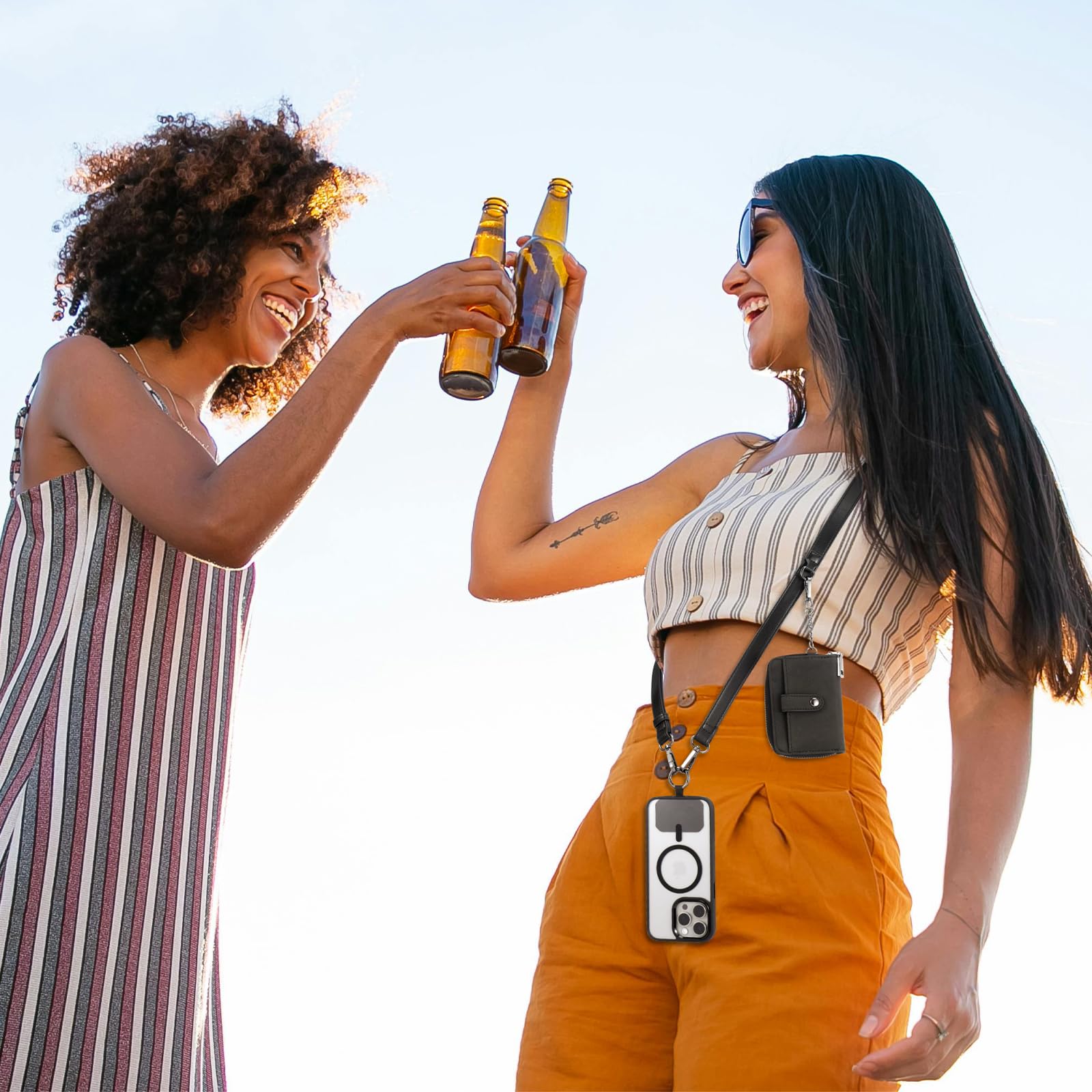 Foto 6 | Correa Para Teléfono Diaclara Clip And Go De Piel Con Cartera Negra - Venta Internacional.