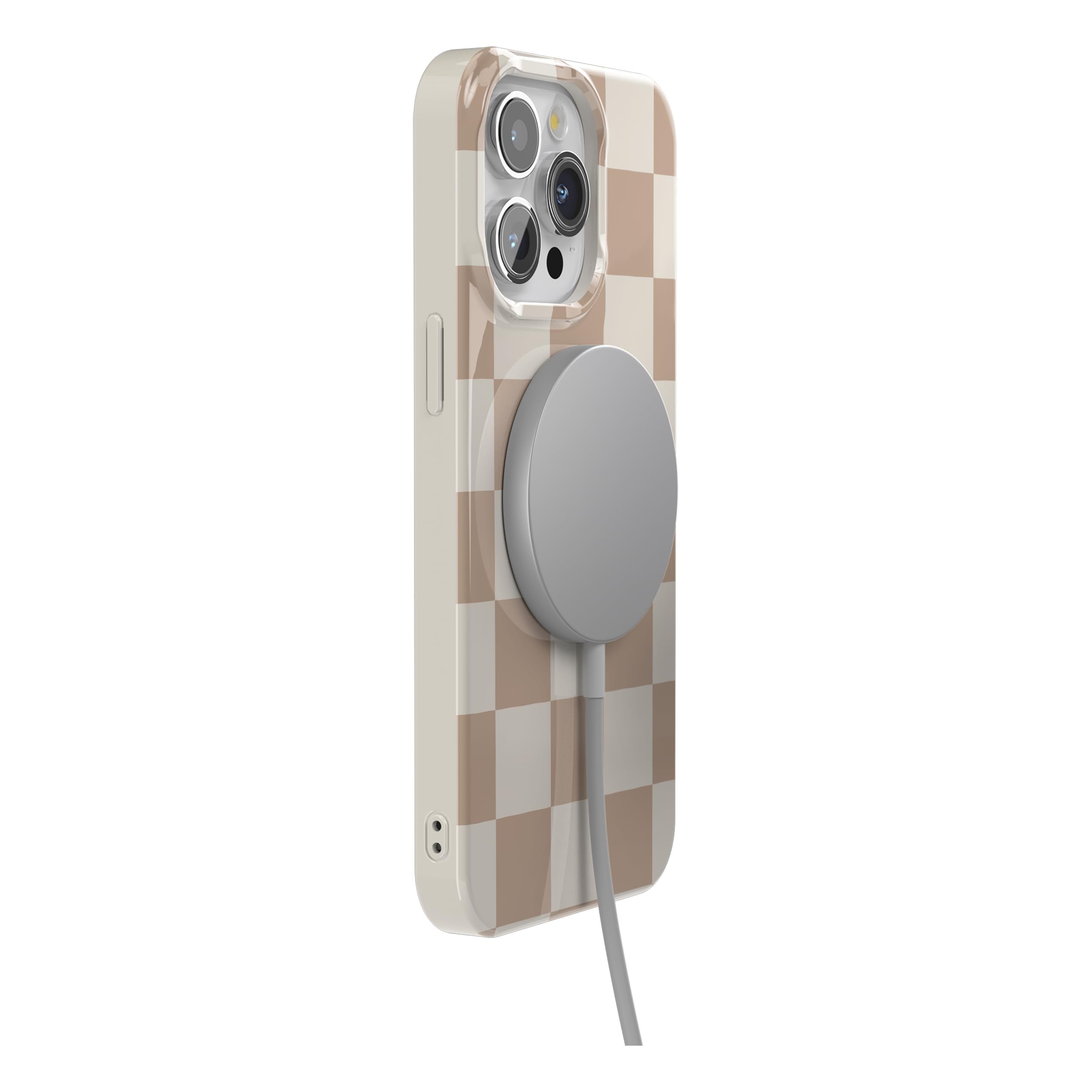 Foto 6 pulgar | Funda Para Teléfono Iphone 15 Pro, Diseño A Cuadros Neutros, Con Diseño A Cuadros - Venta Internacional.