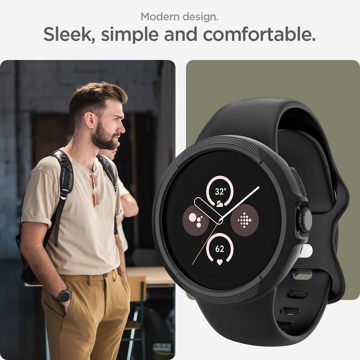 Foto 3 | Funda Spigen Liquid Air Tpu Para Google Pixel Watch 3 De 45 Mm - Venta Internacional.