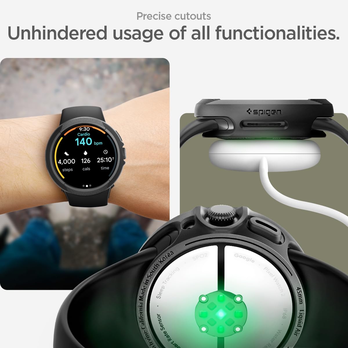 Foto 7 pulgar | Funda Spigen Liquid Air Tpu Para Google Pixel Watch 3 De 45 Mm - Venta Internacional.