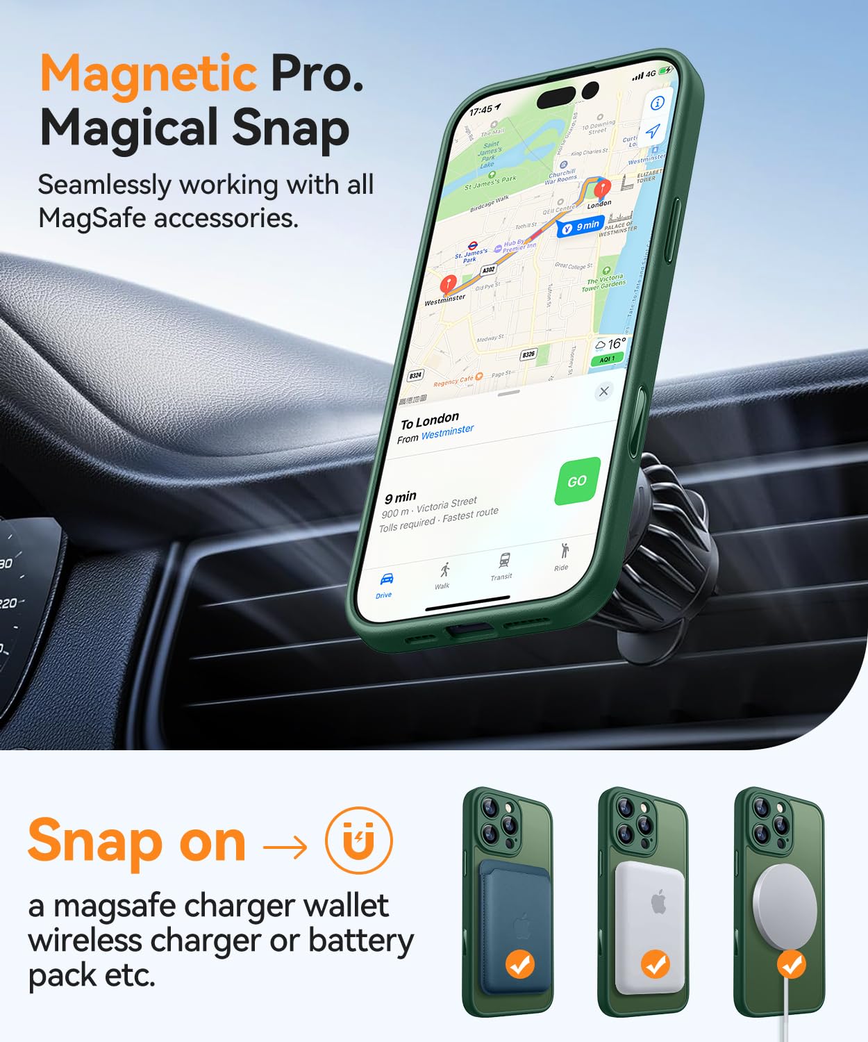 Foto 6 pulgar | Funda Magnética Canshn Compatible Con Iphone 16 Pro Max - Venta Internacional.