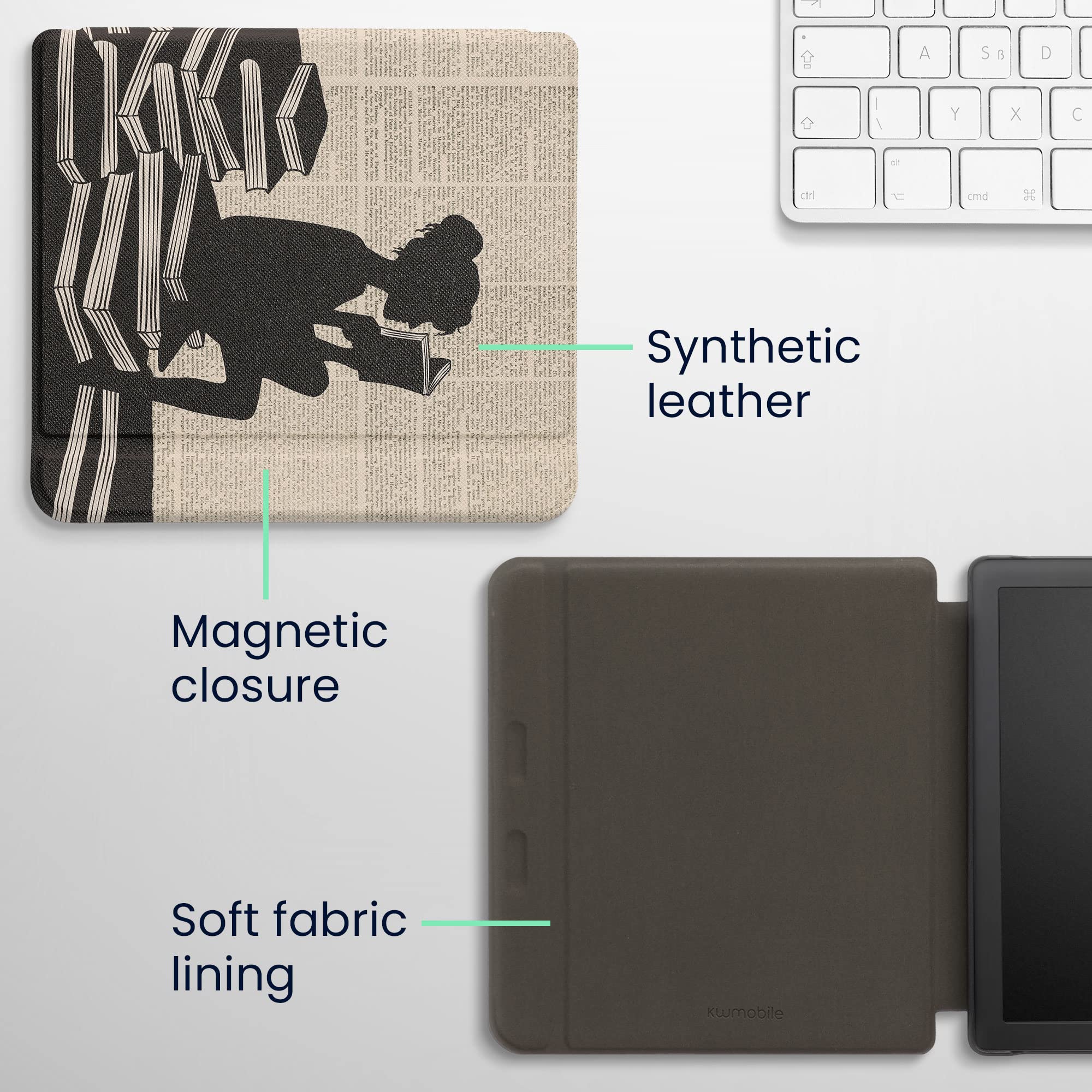 Foto 5 | Funda Kwmobile Compatible Con El Lector Electrónico Kobo Libra 2 - Venta Internacional.