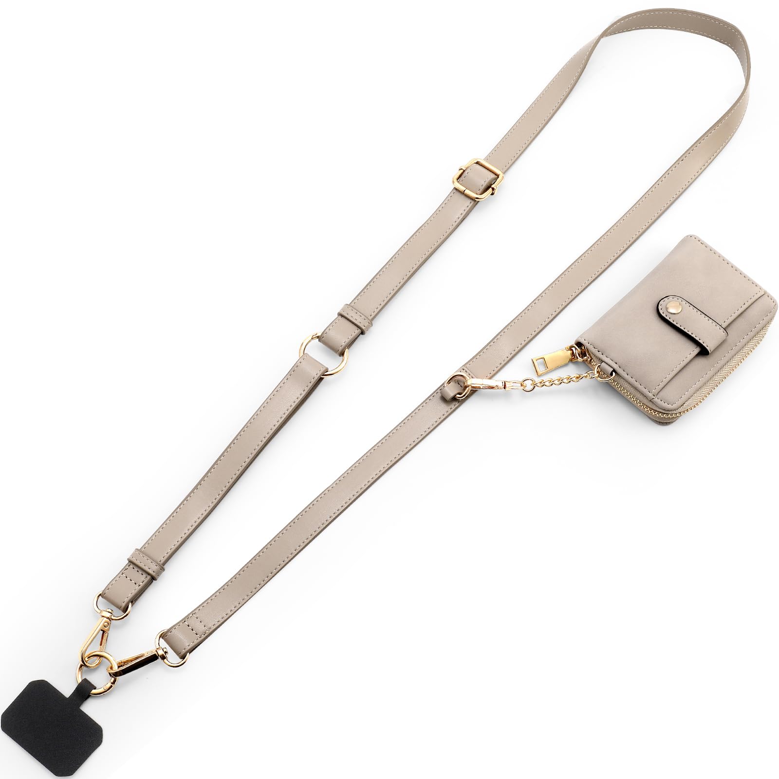 Foto 1 | Correa Para Teléfono Diaclara Clip And Go De Piel Con Funda Con Cremallera, Color Gris - Venta Internacional.