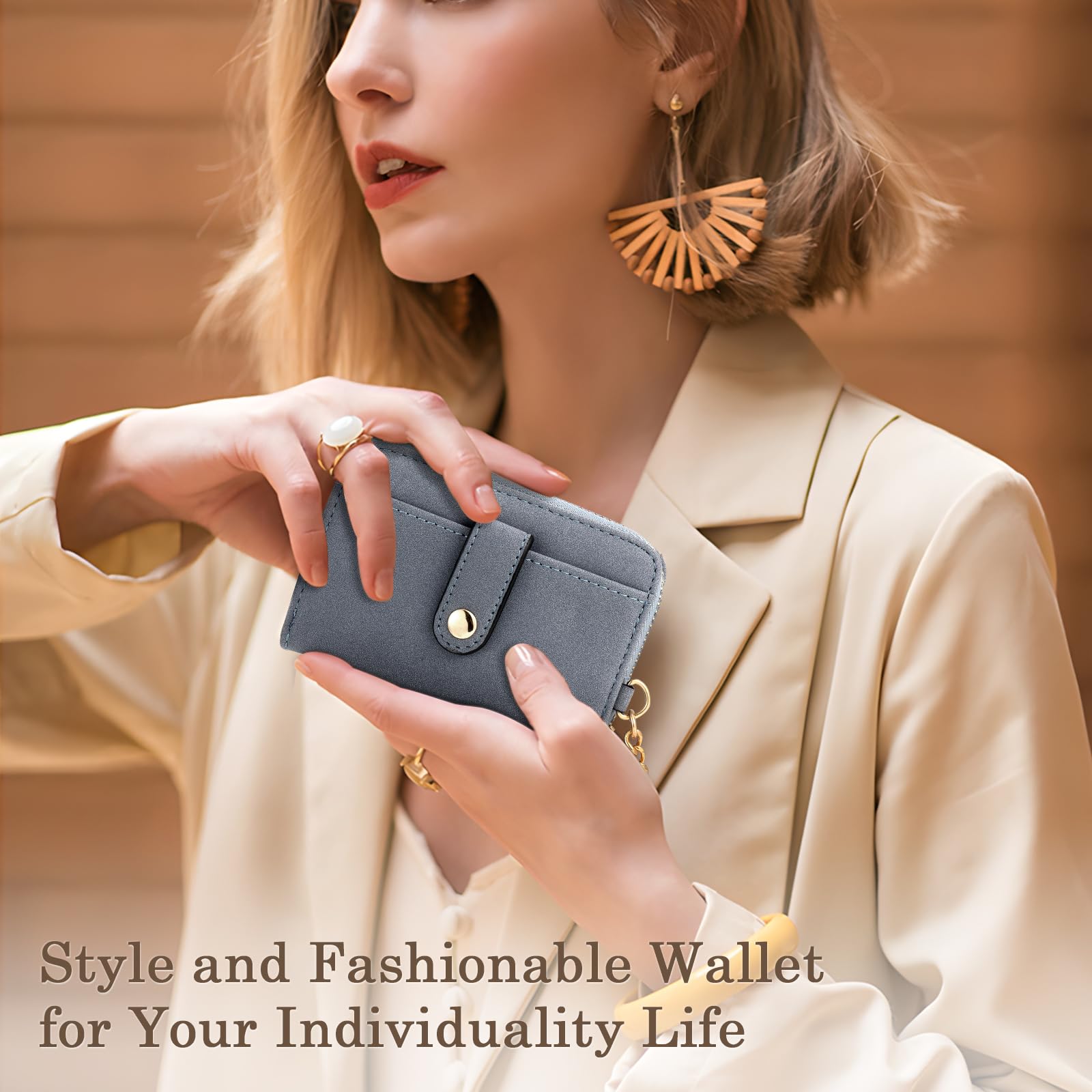 Foto 4 | Correa Para Teléfono Diaclara Clip And Go De Piel Con Funda Con Cremallera, Color Gris - Venta Internacional.