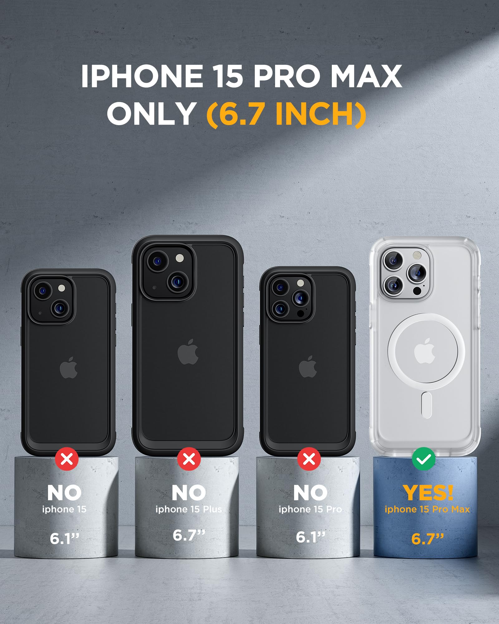 Foto 7 pulgar | Funda Magnética Miracase Para Iphone 15 Pro Max, Color Blanco - Venta Internacional.