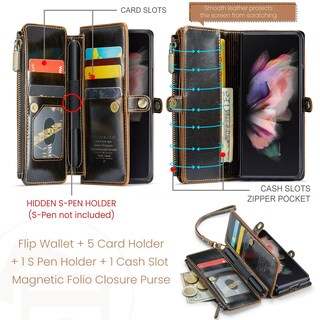 Foto 2 | Funda Tipo Cartera Defencase Compatible Con Samsung Galaxy Z Fold 3 - Venta Internacional.