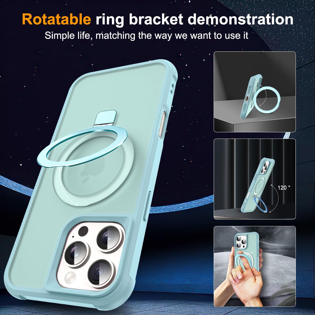 Foto 3 pulgar | Funda De Teléfono Sky-lmw Compatible Con Iphone 16 Pro Max Blue - Venta Internacional.